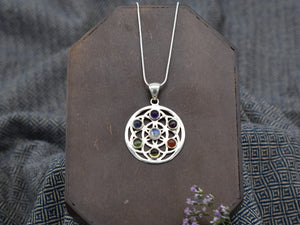 7 Chakren Anhänger aus 925 Sterlingsilber, Chakra Charm