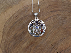 7 Chakren Anhänger aus 925 Sterlingsilber, Chakra Charm