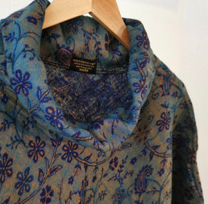 Poncho mit Paisley Muster, blau/ türkis, für Damen und Herren