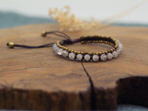 Makramee Armband mit grauem Achat