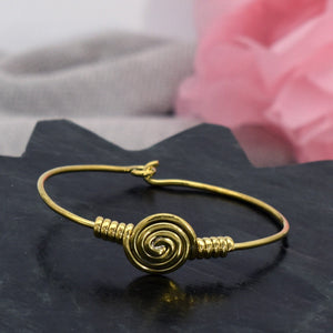 Armreif aus Messing mit Spirale, Messingschmuck