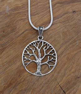 Silberkette mit Baum des Lebens Anhänger, 925 Sterling Silber