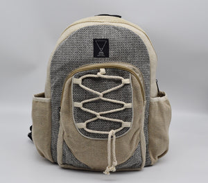 Veganer Hanf Rucksack ZORA,beige/blau