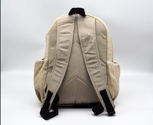 Veganer Hanf Rucksack ZORA,beige/blau