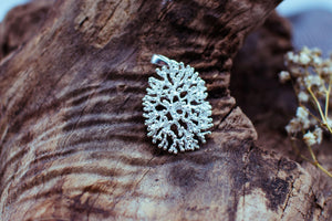 Silberkette mit filigranen Statement Anhänger Koralle, 925 Sterling Silber