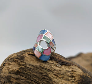 Emaille Silberring, multicolor