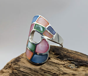 Emaille Silberring, multicolor