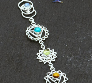 7 Chakren Anhänger aus 925 Sterlingsilber, Chakra Charm