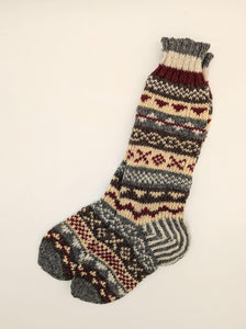 Handgestrickte Socken, Kuschelige Haussocken aus 100% Wolle