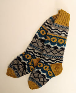 Handgestrickte Haussocken, Warme Wintersocken aus Wolle