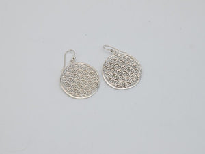 Silberohrring mit Blume des Lebens, 925 Sterlingsilber, Lebensblume Ohrringe
