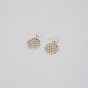 Silberohrring mit Blumen des Lebens, Lebensblume Ohrringe, 24mm