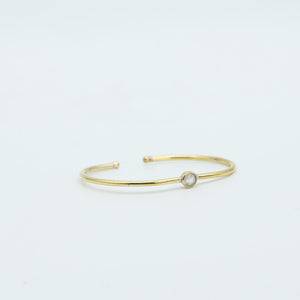 Arrmreif gold mit Edelstein, Stapelarmreif