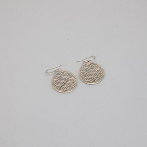 Silberohrring mit Blumen des Lebens, Lebensblume Ohrringe, 24mm