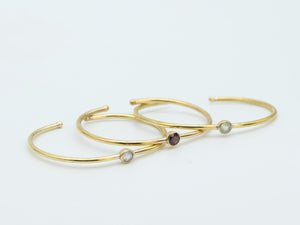 Arrmreif gold mit Edelstein, Stapelarmreif