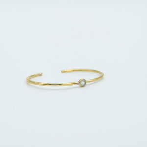 Arrmreif gold mit Edelstein, Stapelarmreif