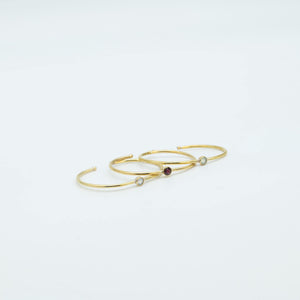 Arrmreif gold mit Edelstein, Stapelarmreif