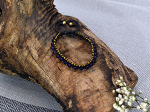 Amethyst Armband "Lavender" mit kleinen Messingperlen