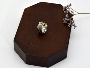 Wunschring "Irina" aus 925 Sterling Silber mit zwei Drehringen, Turning Ring, Geschenk, Glücksbringer