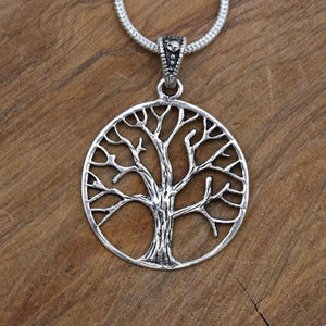 Silberkette mit Baum des Lebens Anhänger, 925 Sterling Silber