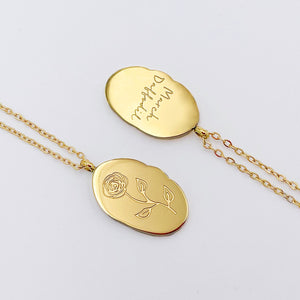 Persönliche Geburtsblumen Halskette, 18k Gold, Geburtsmonat Blumen Halskette, Monatskette