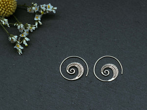 Kleiner Silber Spiralen Ohrring, 925 Sterlingsilber