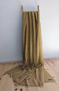 Luxuriöse Kaschmir Decke FLORENZ, aus 100% Kaschmirwolle, 135 x 250 cm, senfgelb