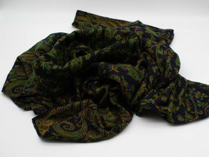Warmer Poncho mit Paisley Muster, schwarz/grün