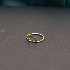Minimalistischer filigraner Messing Ring mit Spitze