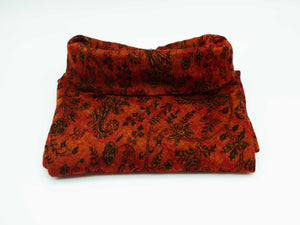 Warmer Poncho mit Paisley Muster, rostrot